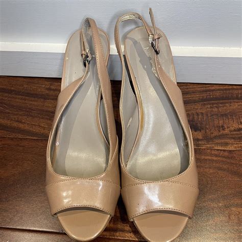 nine west tan heels|nine west heels clear strap.